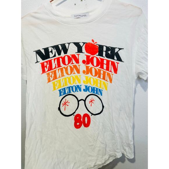 DAYDREAMER Elton John New York Boyfriend Tee size Extra Small Flawed - Picture 7 of 8